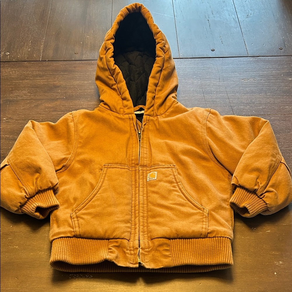 Carhartt Brown Canvas Insulated Hooded Jacket
